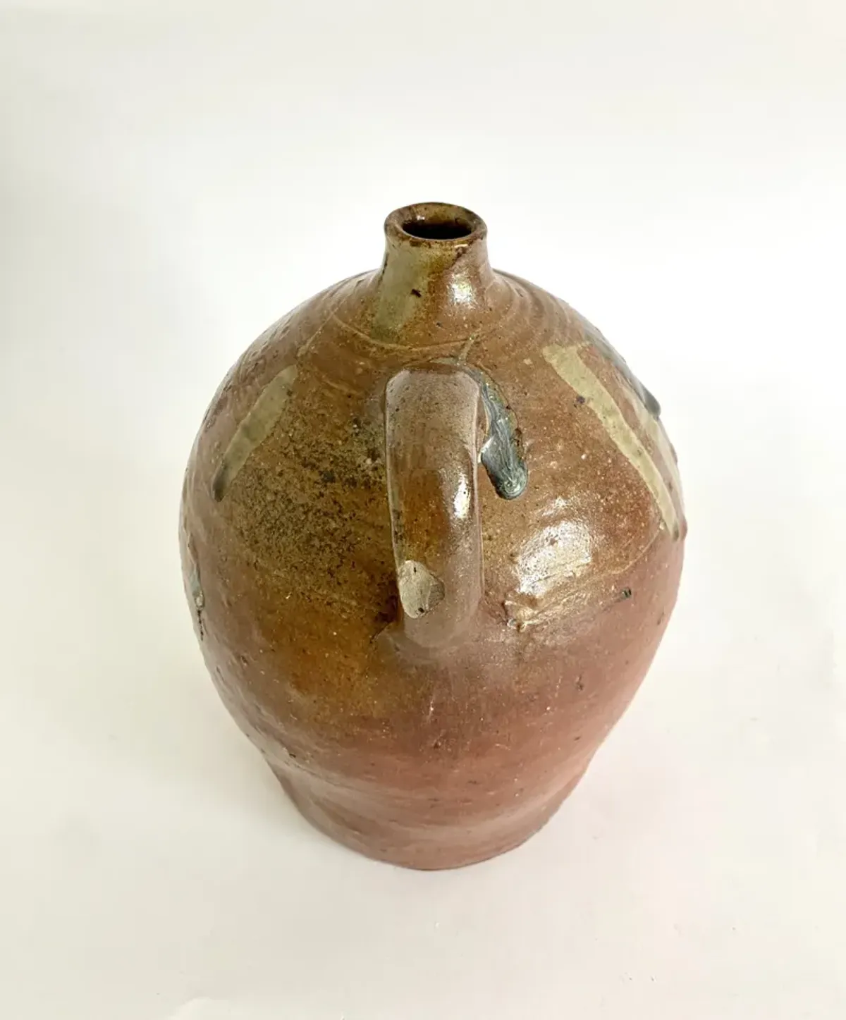 French Terracotta Glazed Jug Vessel