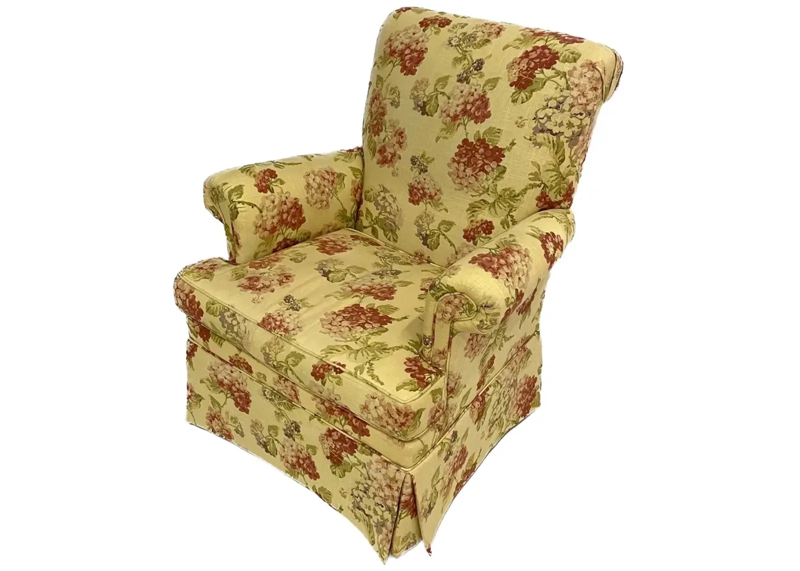 Floral Linen Upholstered Club Chair