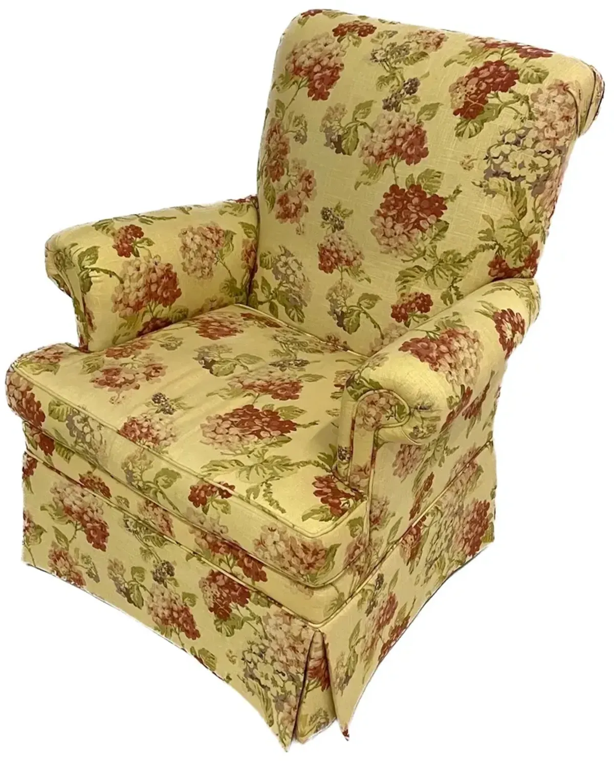 Floral Linen Upholstered Club Chair