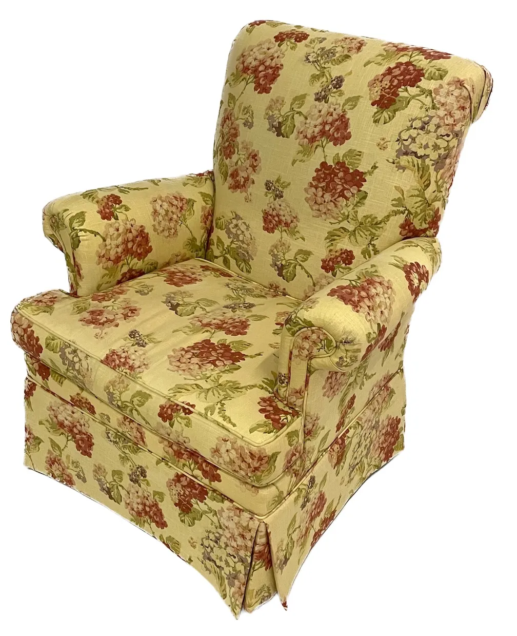 Floral Linen Upholstered Club Chair