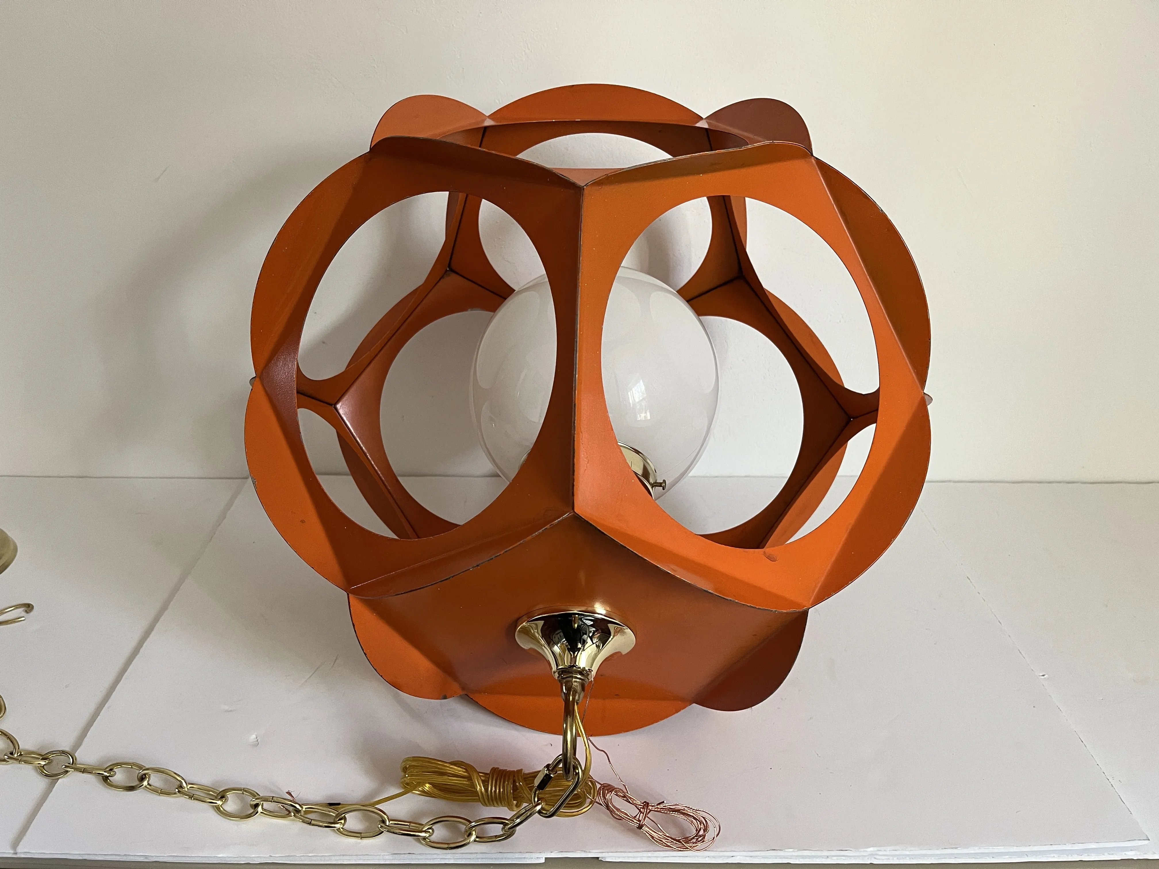 1960s Geometric Iron Pendant Light