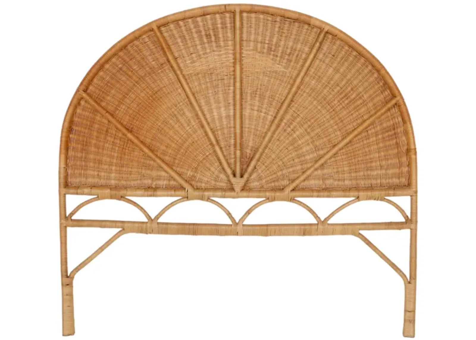 Rattan Half-Moon Full Headboard