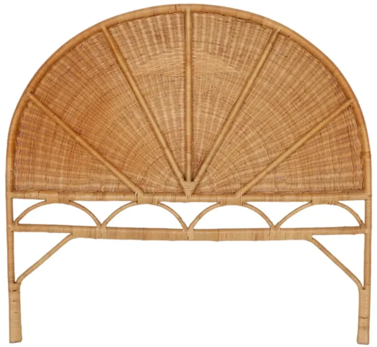 Rattan Half-Moon Full Headboard