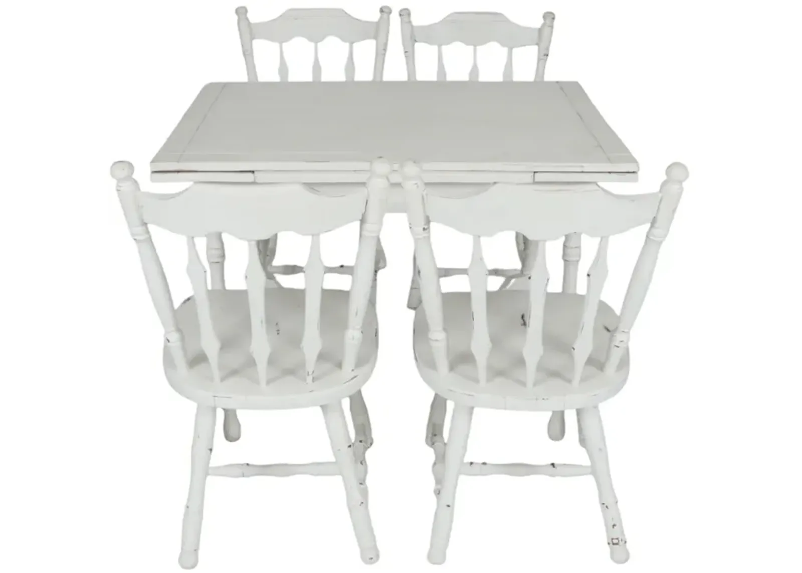 White Farmhouse Table with Four Chairs