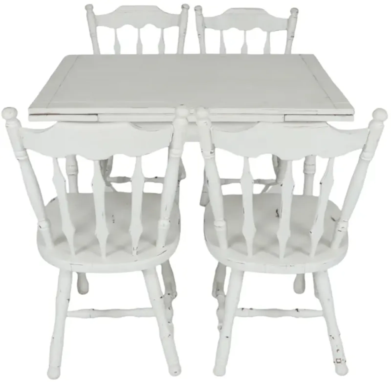 White Farmhouse Table with Four Chairs