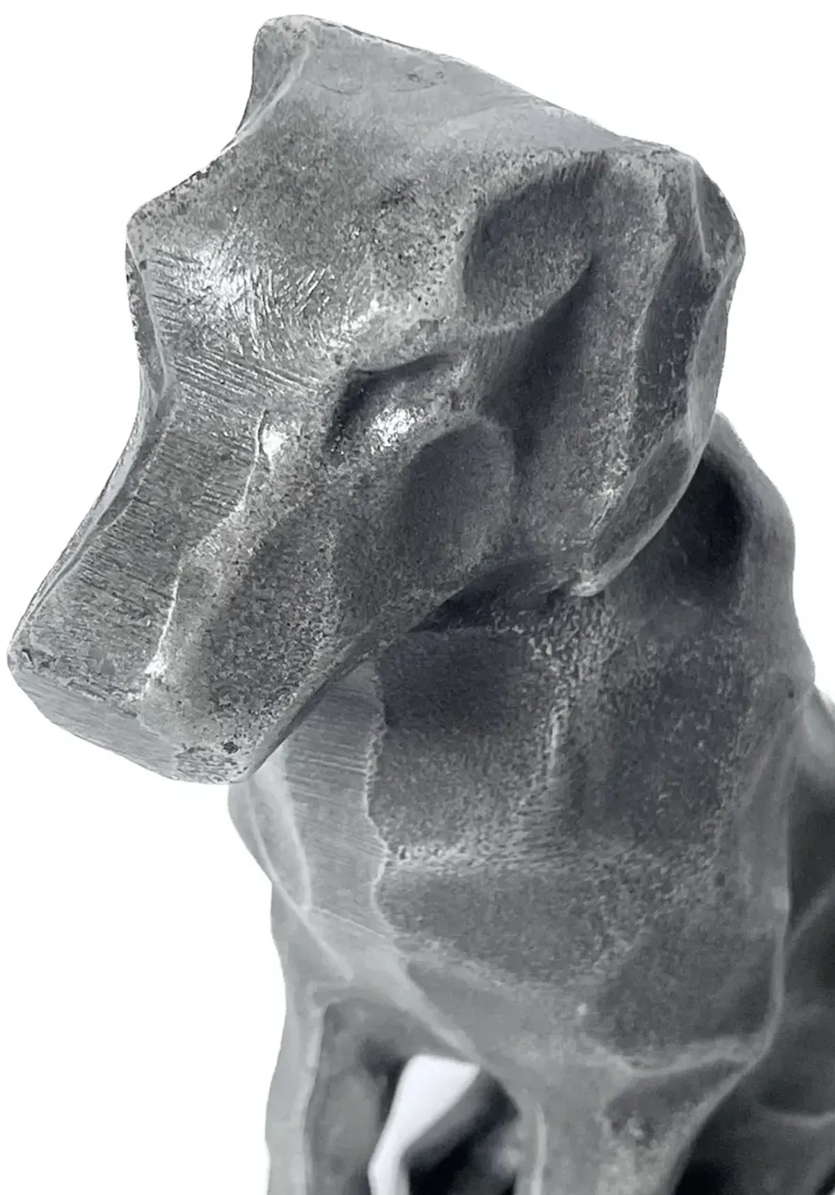 Cast Aluminum Sitting Dog Figurine