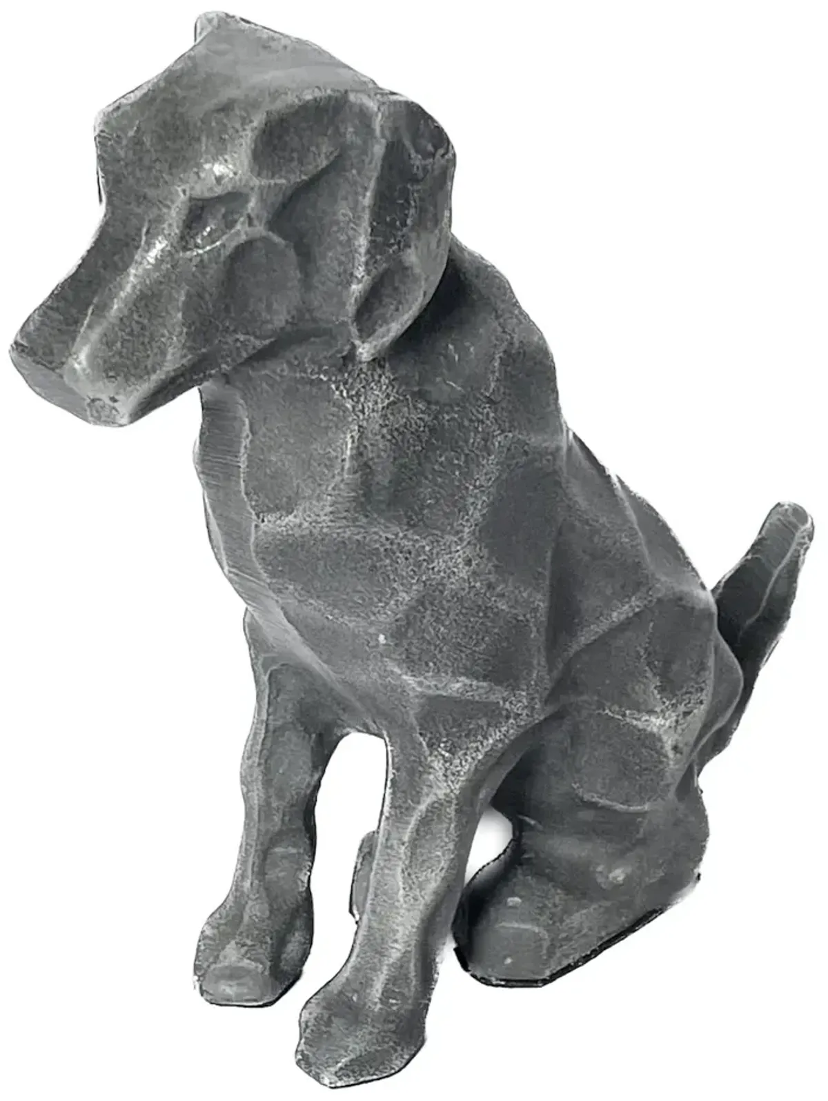 Cast Aluminum Sitting Dog Figurine