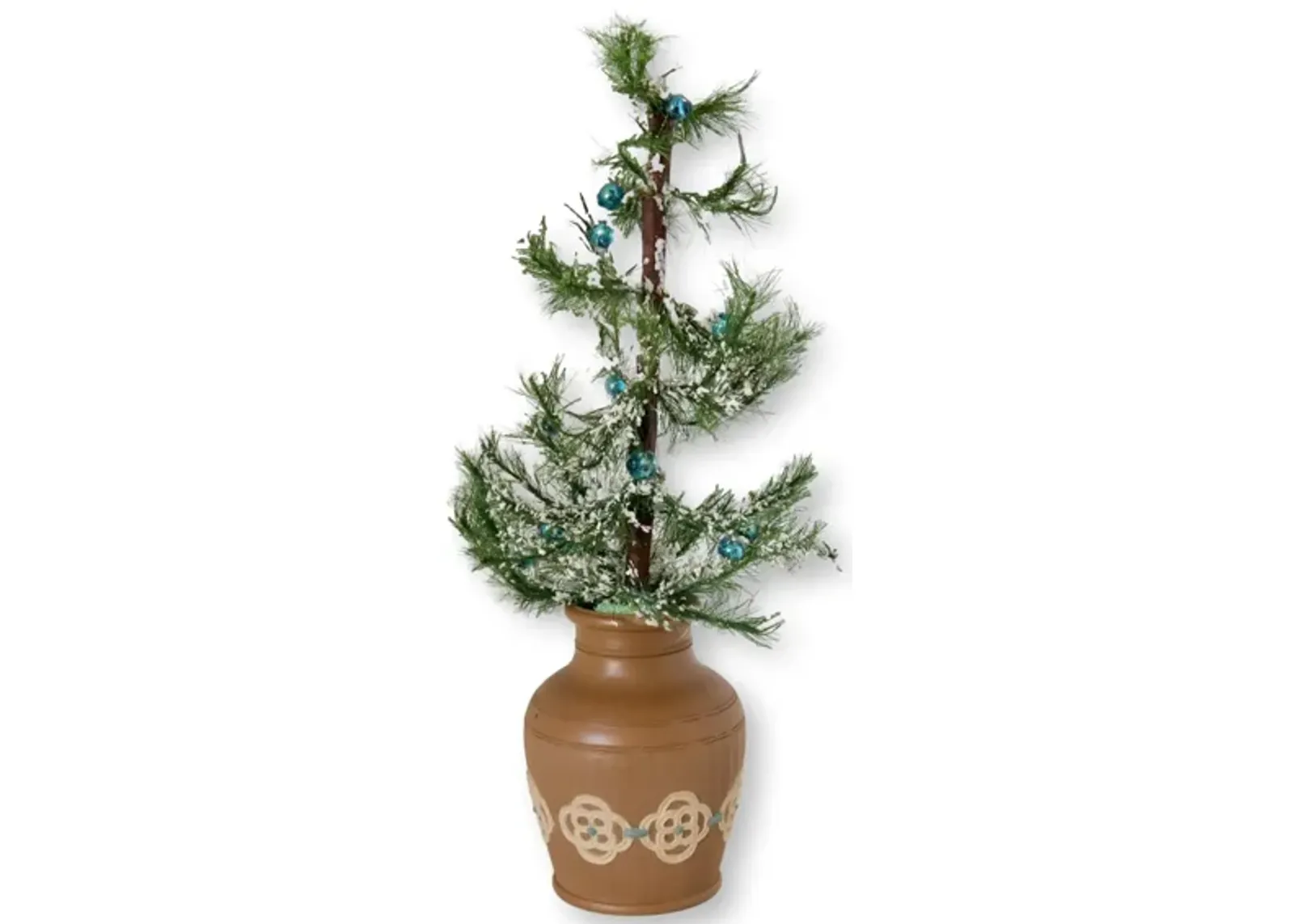 Mini Vintage Feather Tree In Doulton Pot - green