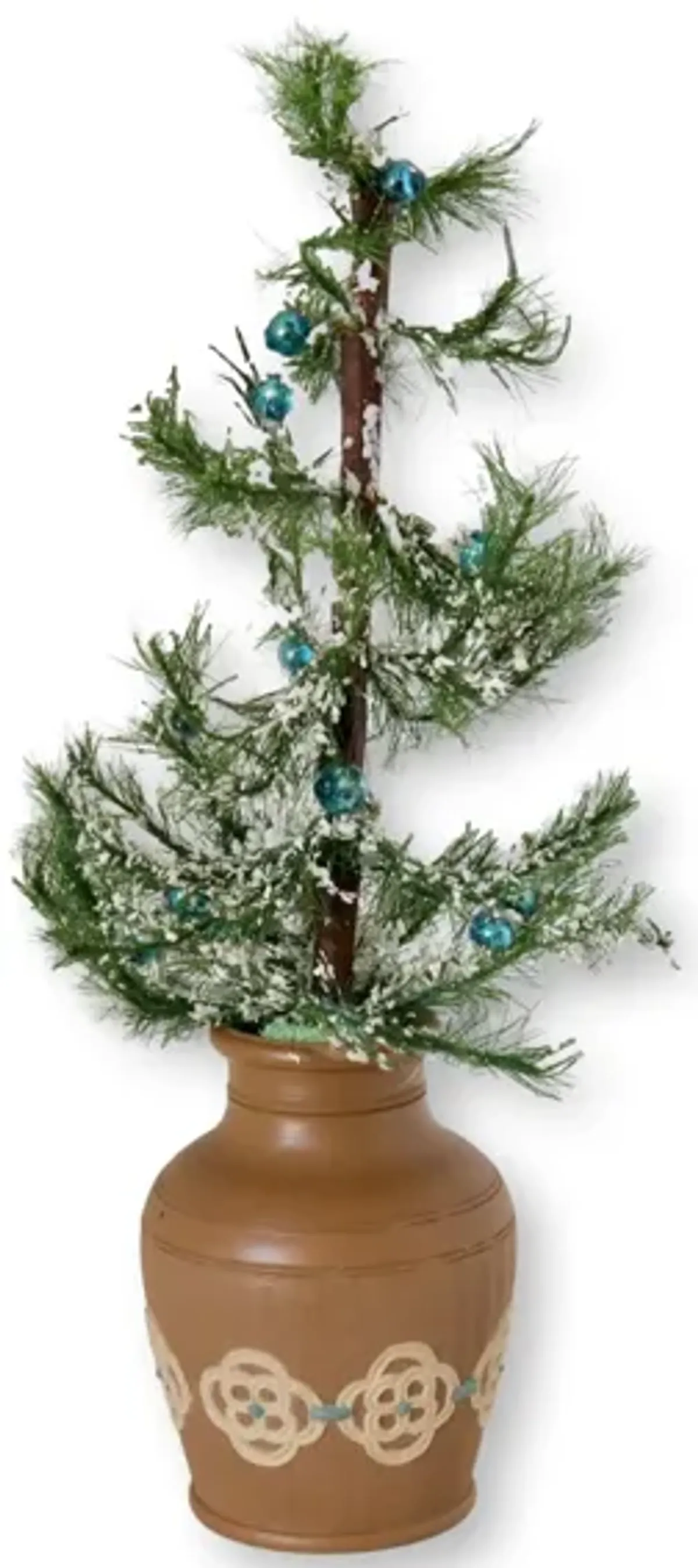 Mini Vintage Feather Tree In Doulton Pot - green