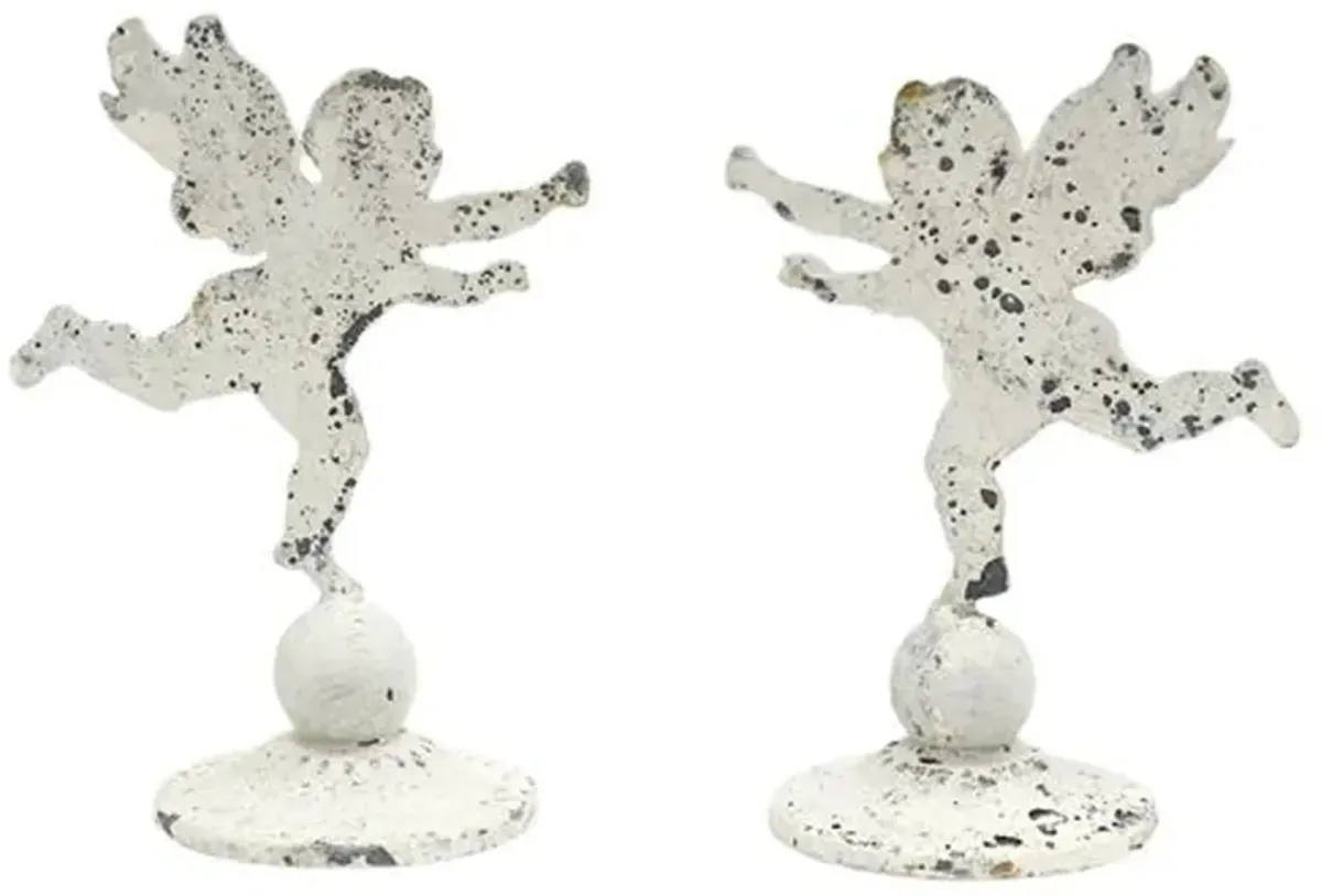 English Salvaged Metal Cherubs - Set of 2