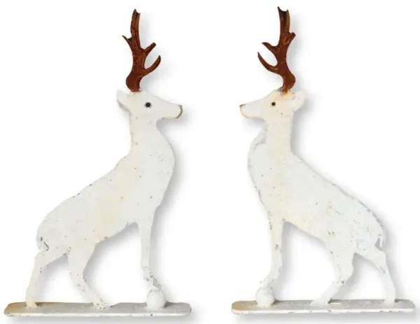 English Salvaged Metal Standing Stags - New England Mercantile - Handcrafted