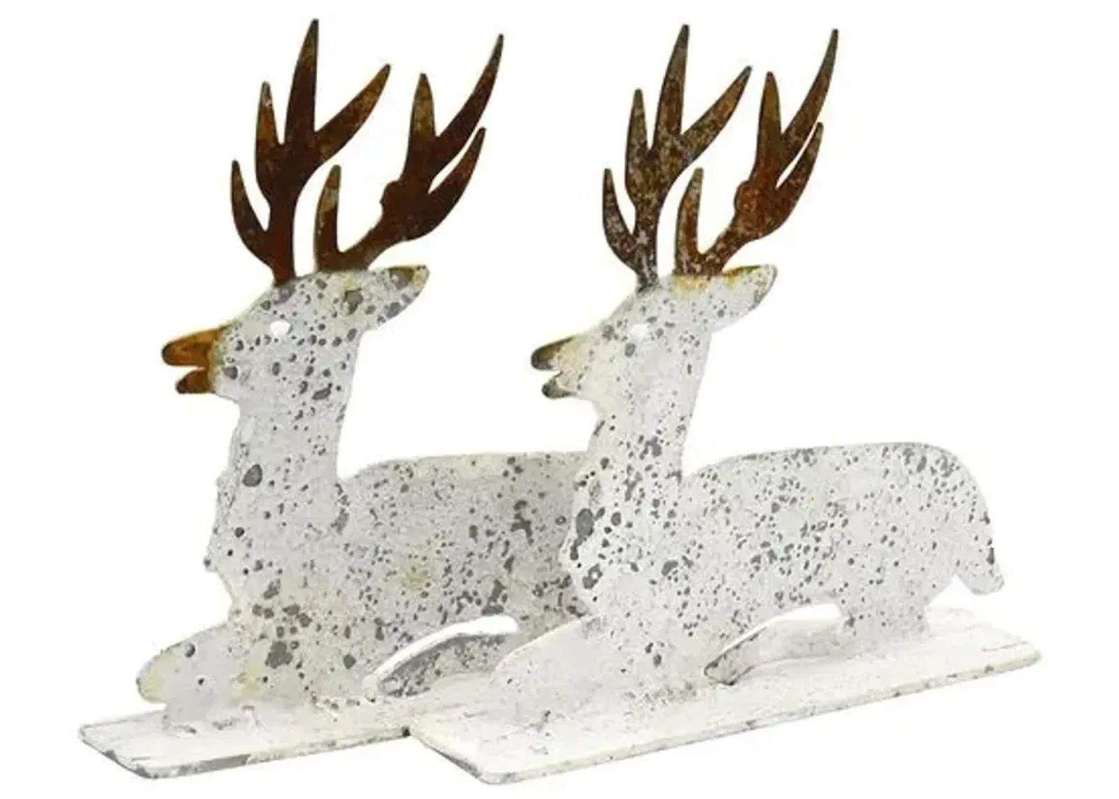 English Salvaged Metal Stags - Set of 2 - Handcrafted