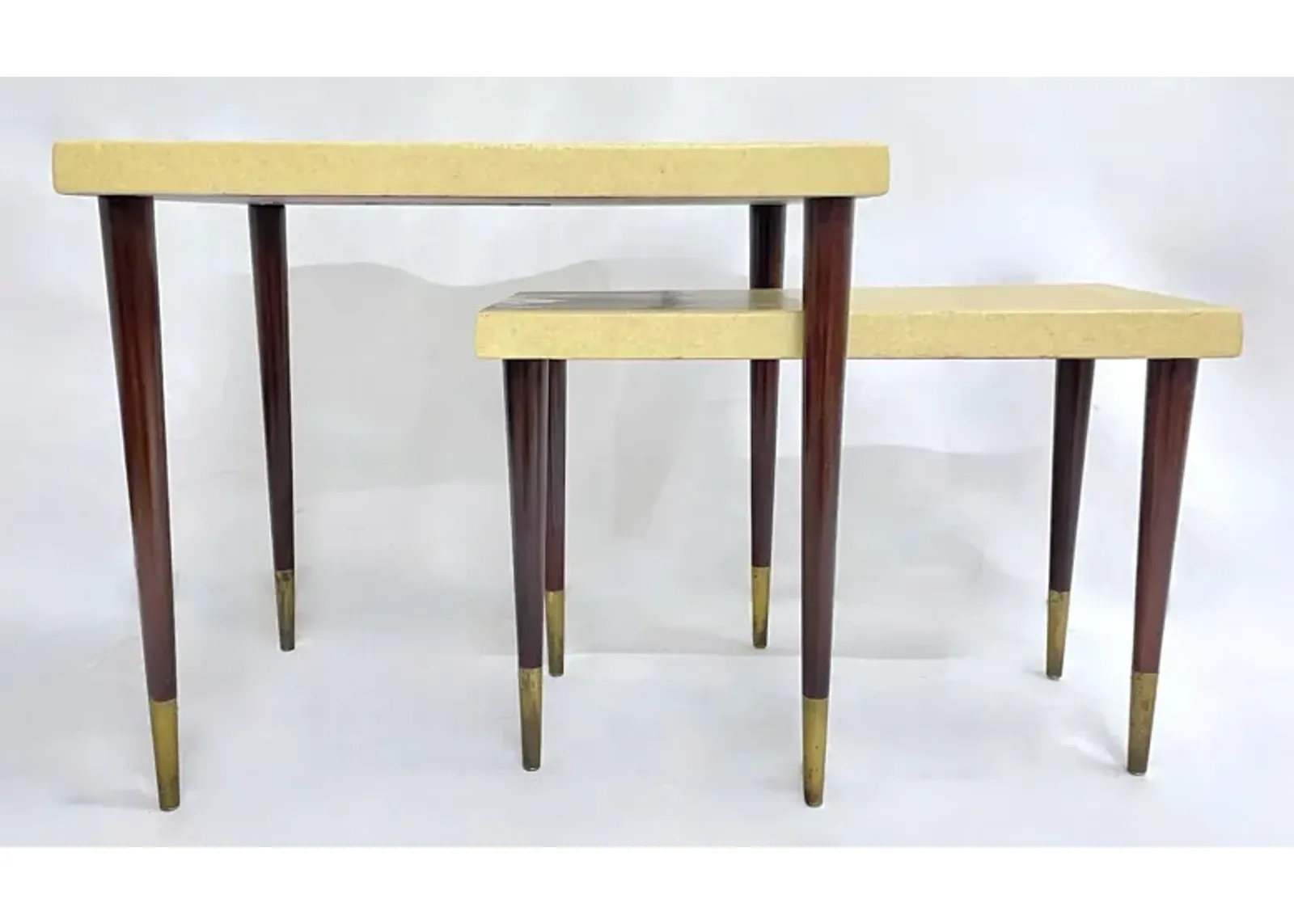 Mid-Century Mod Cork Nesting Tables - Set of 2