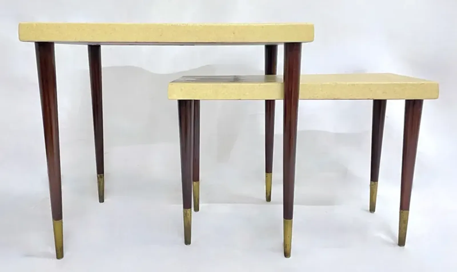 Mid-Century Mod Cork Nesting Tables - Set of 2