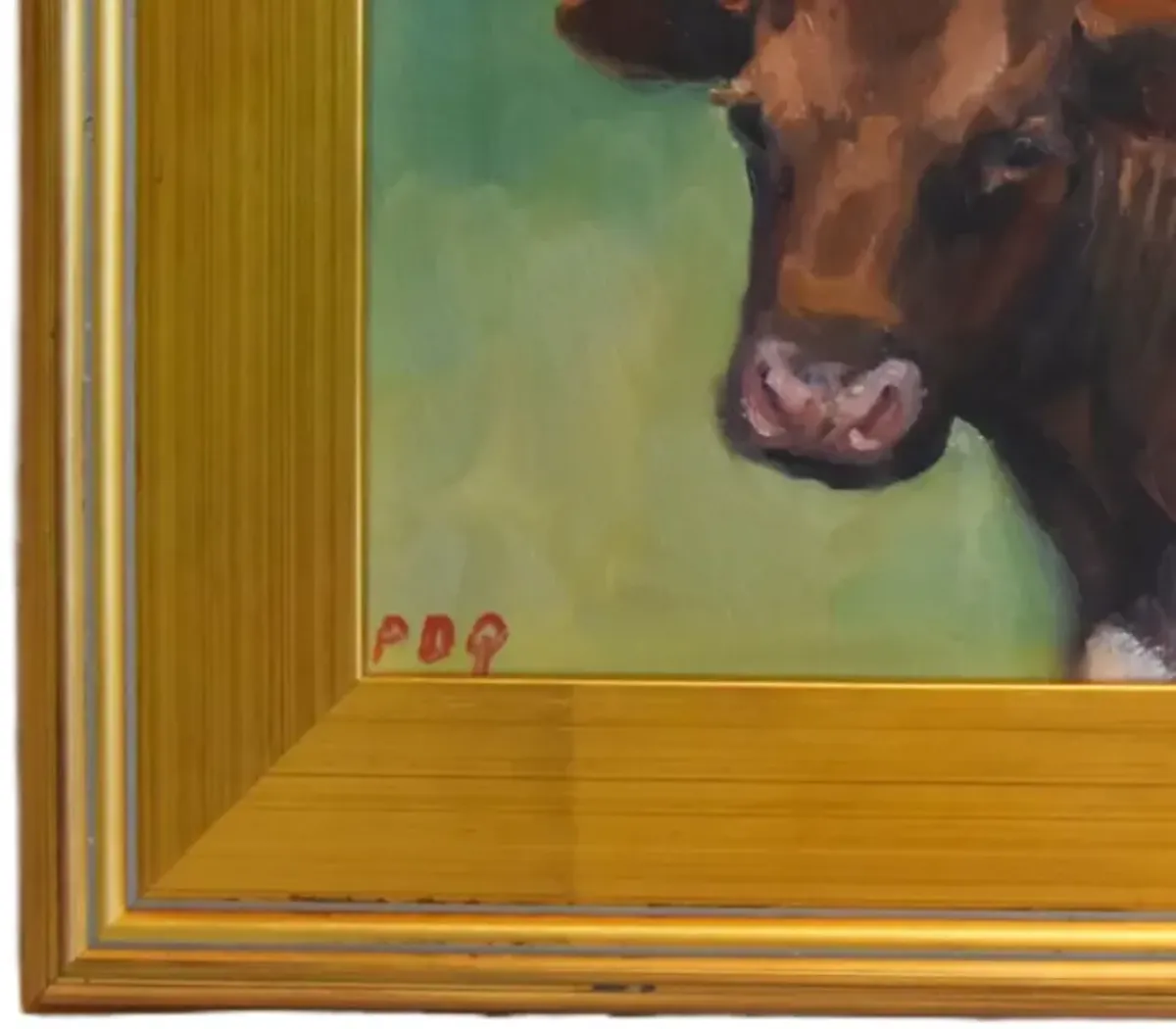 Texas Longhorn Cow Bull Oil Painting