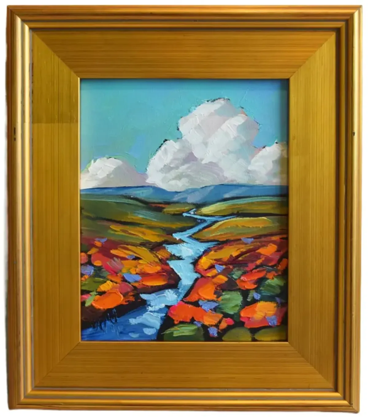 William Hawkins River Landscape Oil Painting - Blue