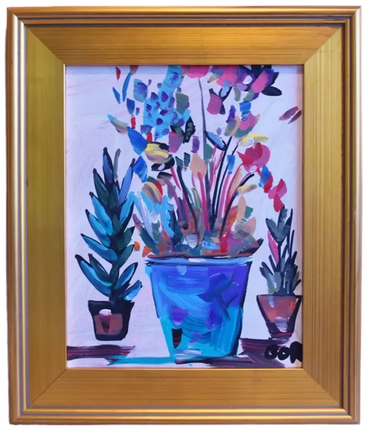 Colorful Floral Bouquet Flowers Painting - Blue