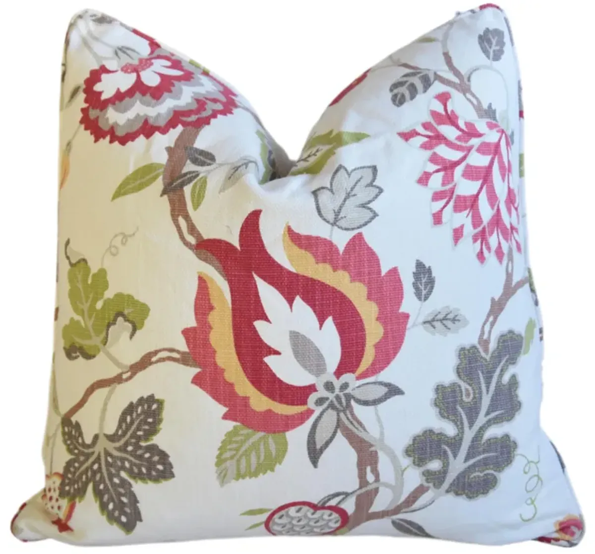 Designer Botanical Floral Cotton Pillow