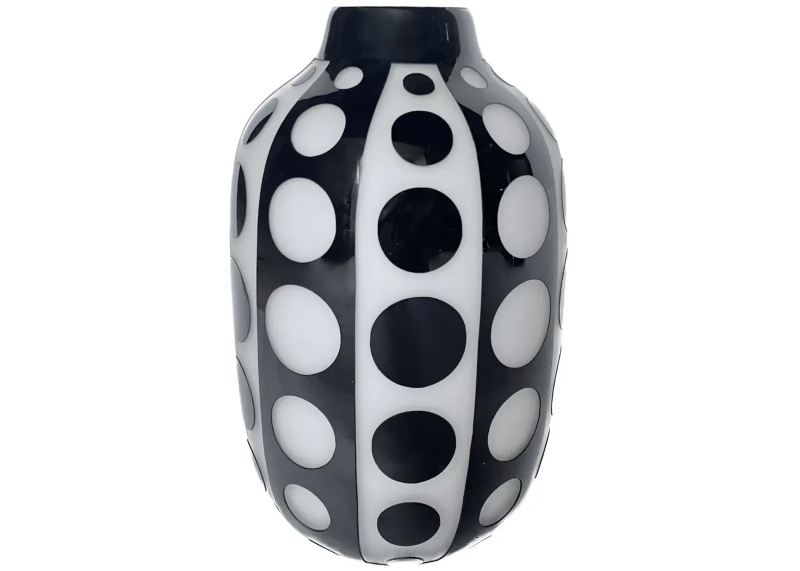 Black & White Circles Glass Vase