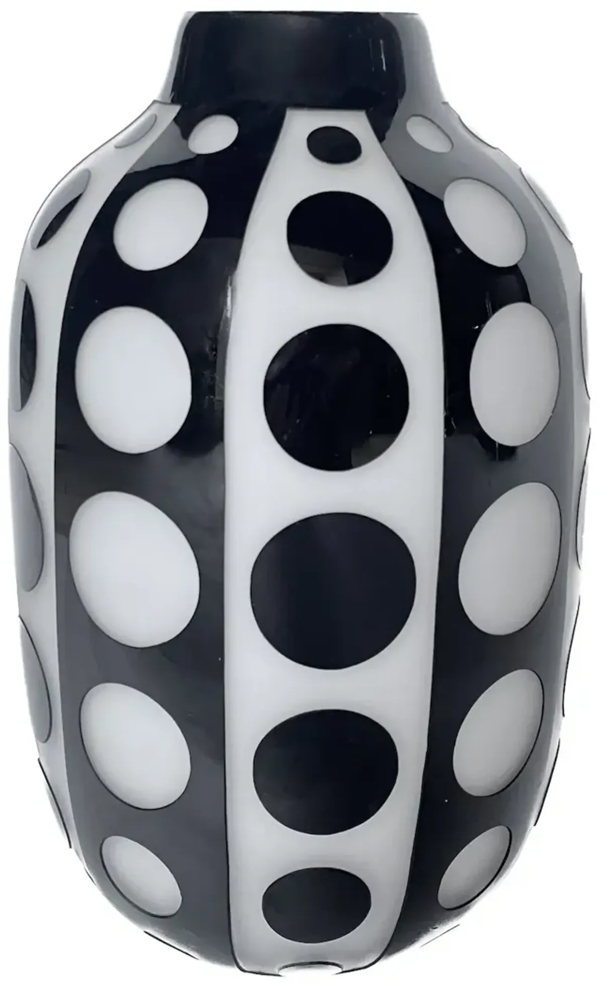 Black & White Circles Glass Vase