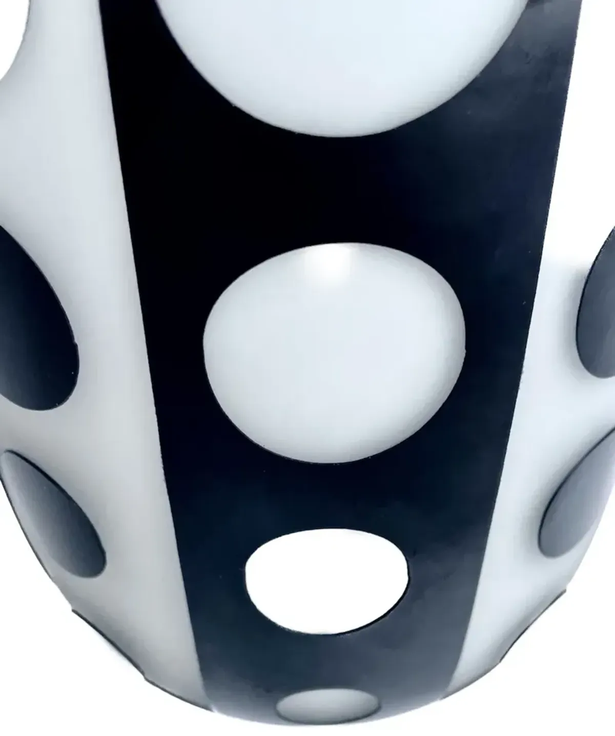 Glass Black & White Circles Vase