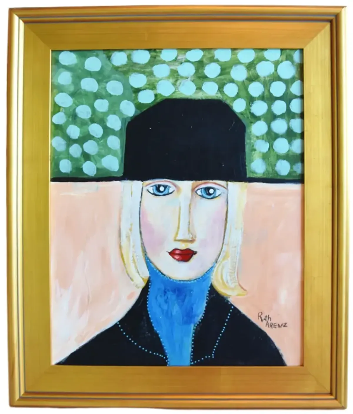 French Mademoiselle Black Hat Portrait