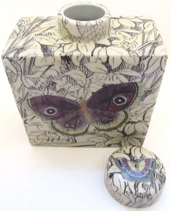 Hand-Painted Butterfly Canister - The Emporium Ltd.
