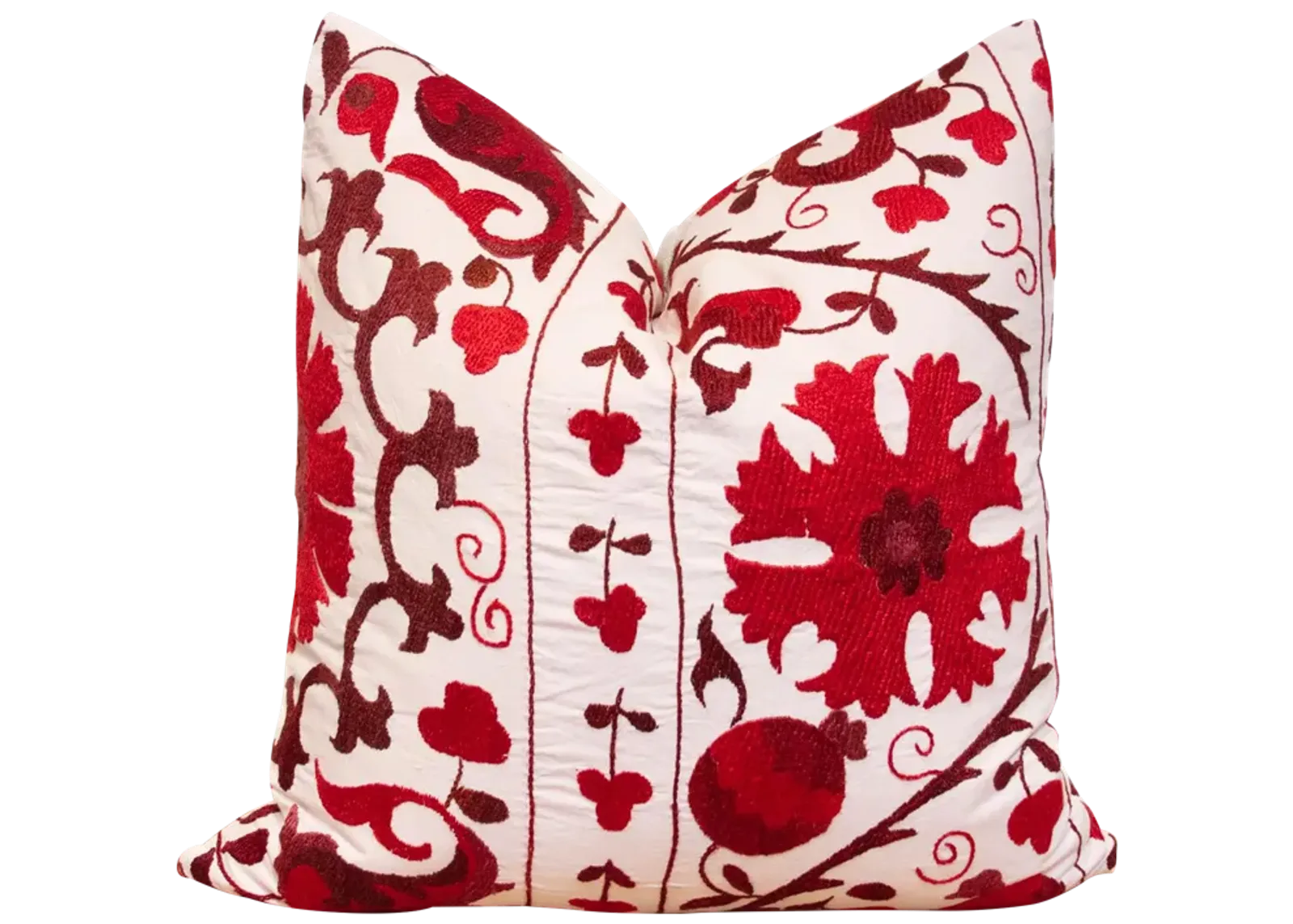 Red-Violet Suzani Euro Pillow