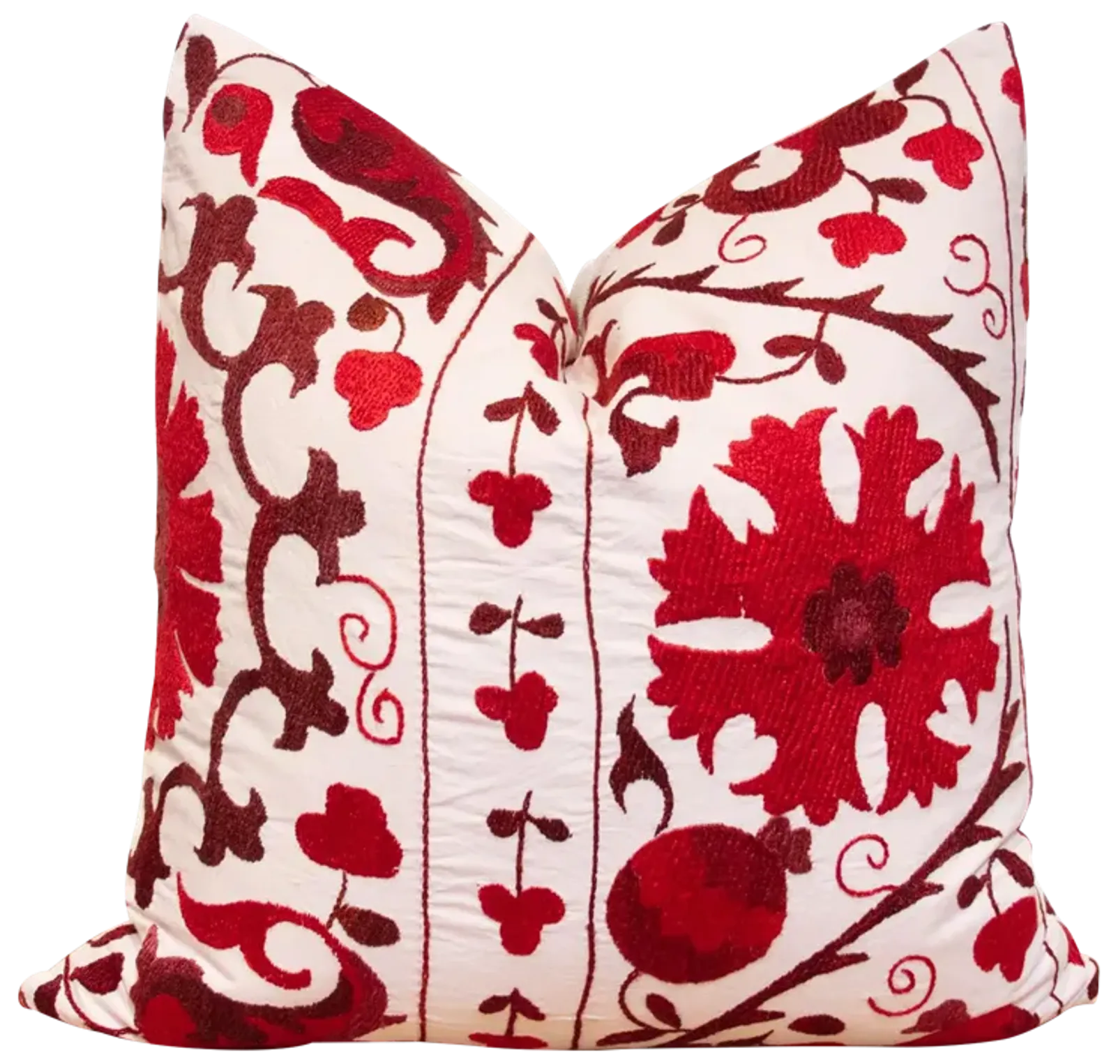 Red-Violet Suzani Euro Pillow