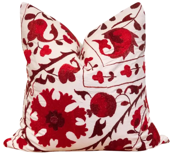 Garnet Suzani Euro Pillow - de-cor