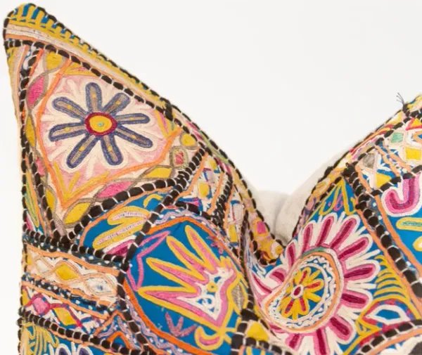 Sunflower Jaisalmer Patchwork Pillow - de-cor