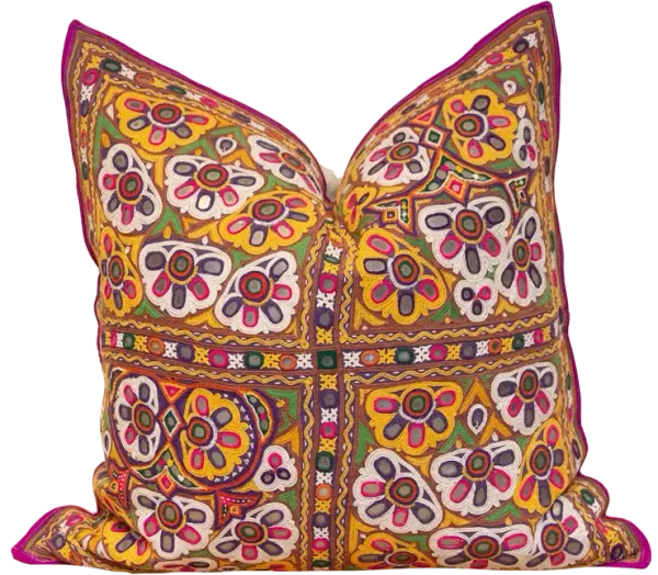 Azra Rajasthani Embroidered Pillow - de-cor