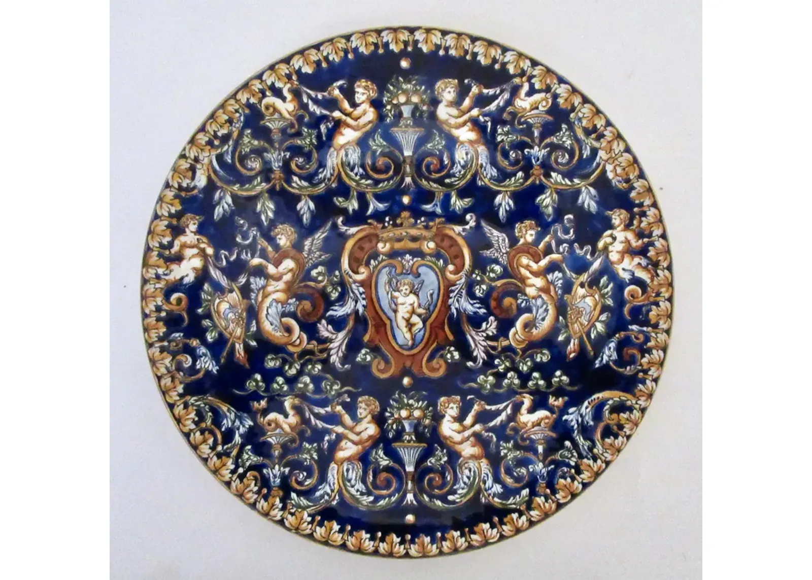 Gien French Faience Wall Plate - Blue