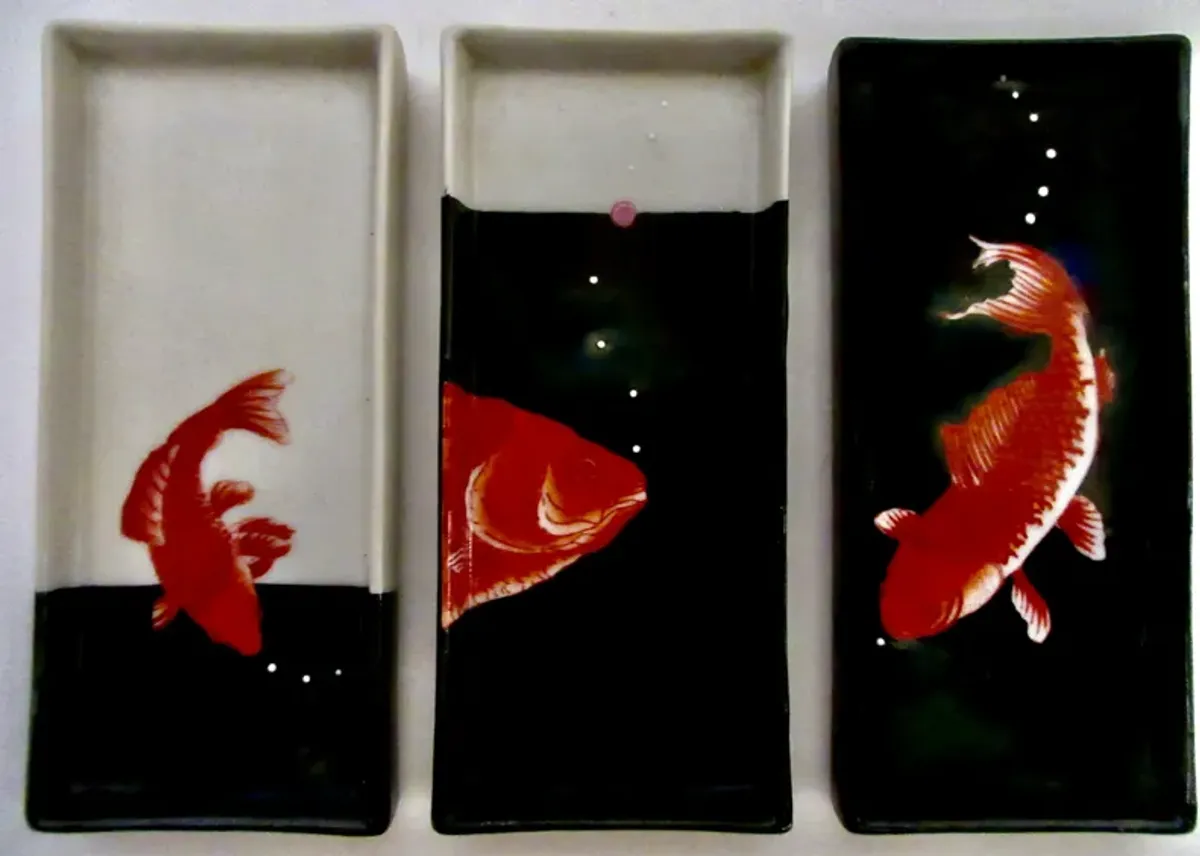 Fabienne Jouvin Paris Koi Trays Set of 3 - Black