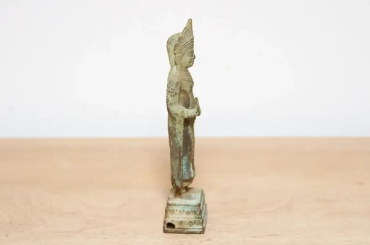 Antique Bronze Deity Figure - Green