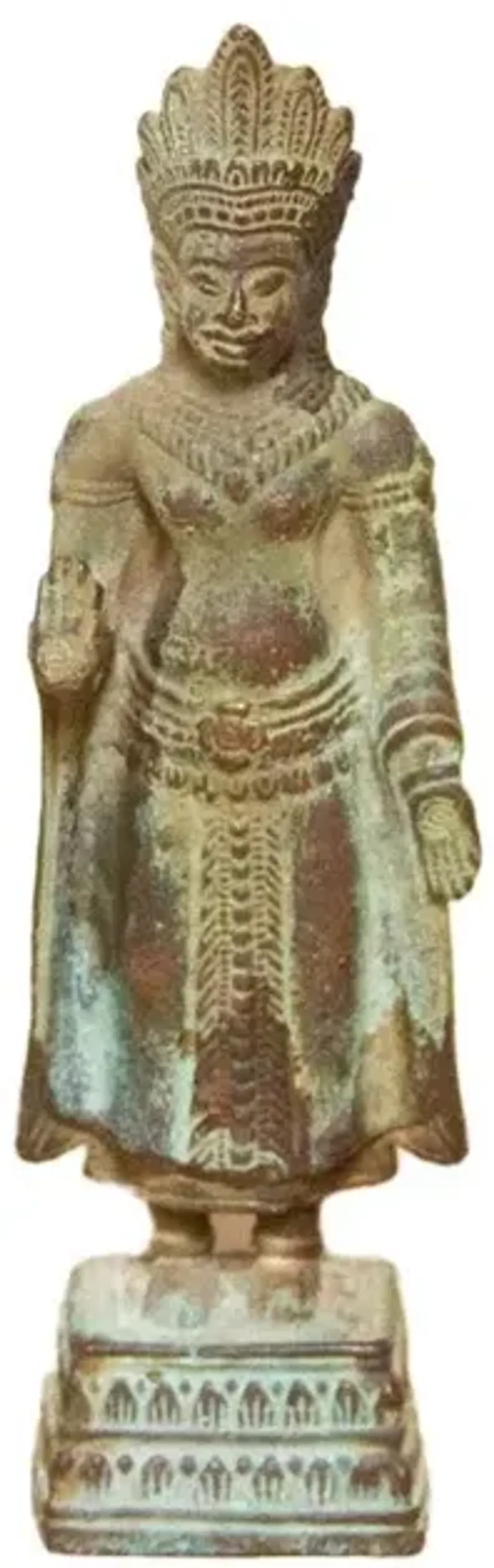 Antique Bronze Deity Figure - Green