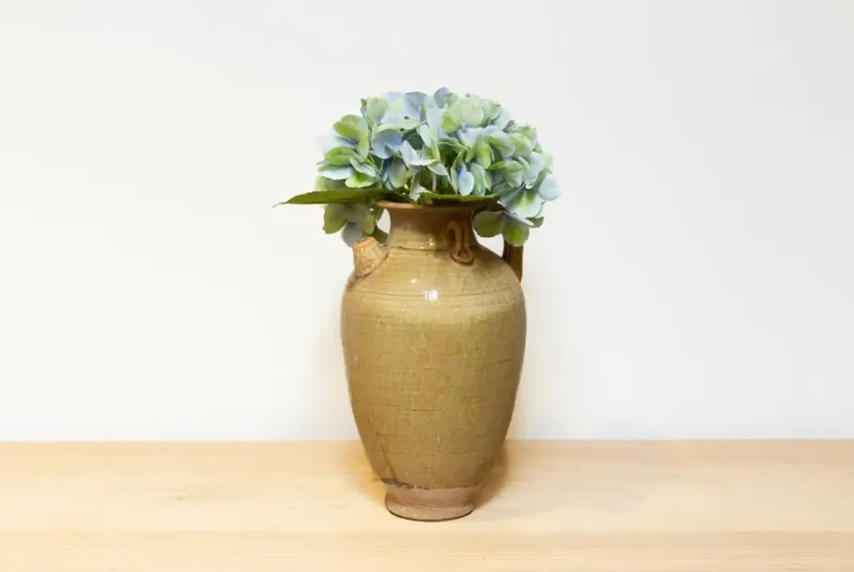 Vintage Yellow Brown Glazed Pot