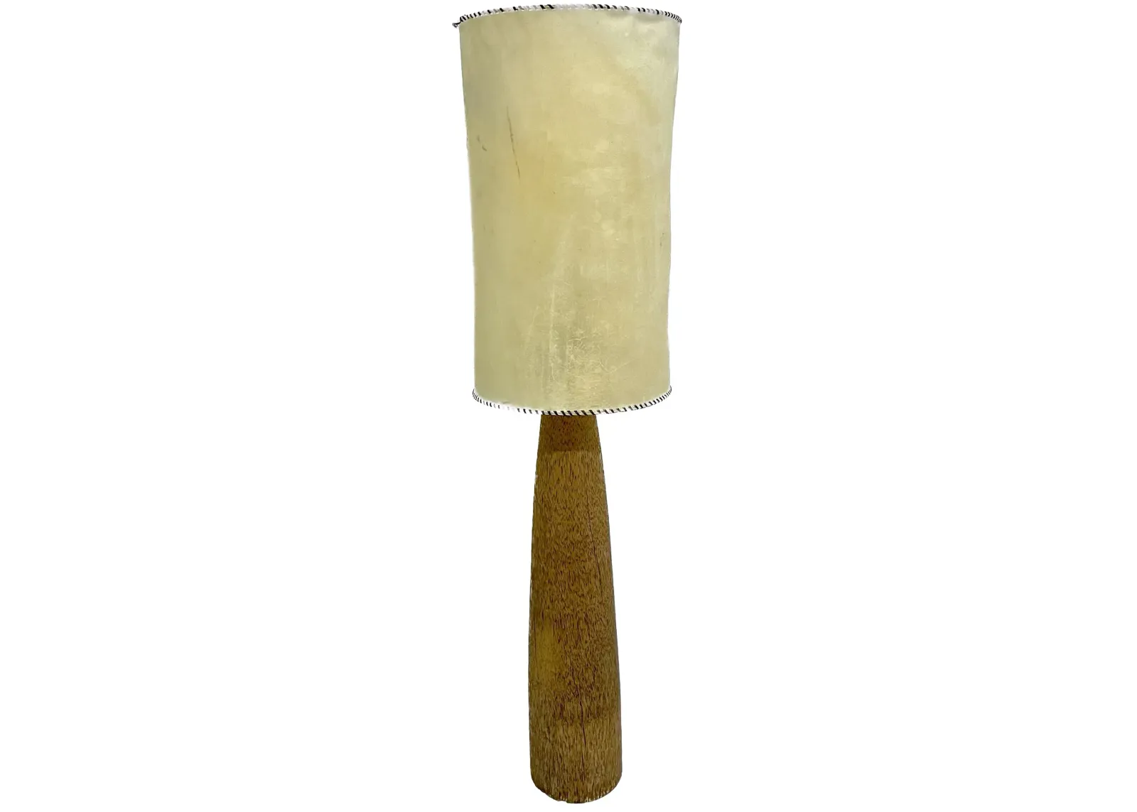 Palm Wood & Cowhide Lampshade Floor Lamp