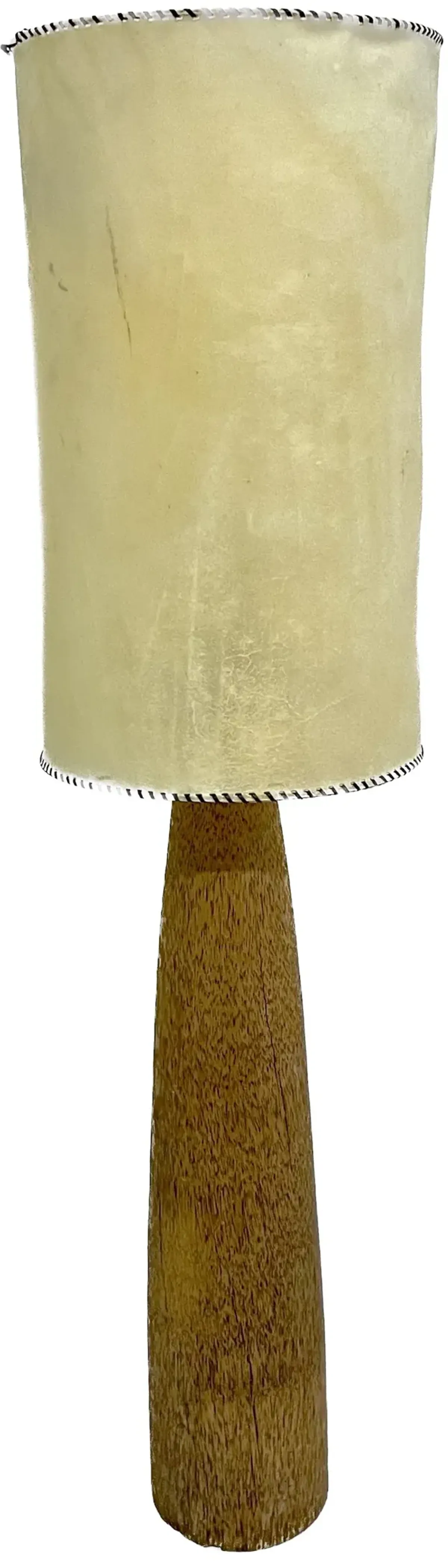 Palm Wood & Cowhide Lampshade Floor Lamp