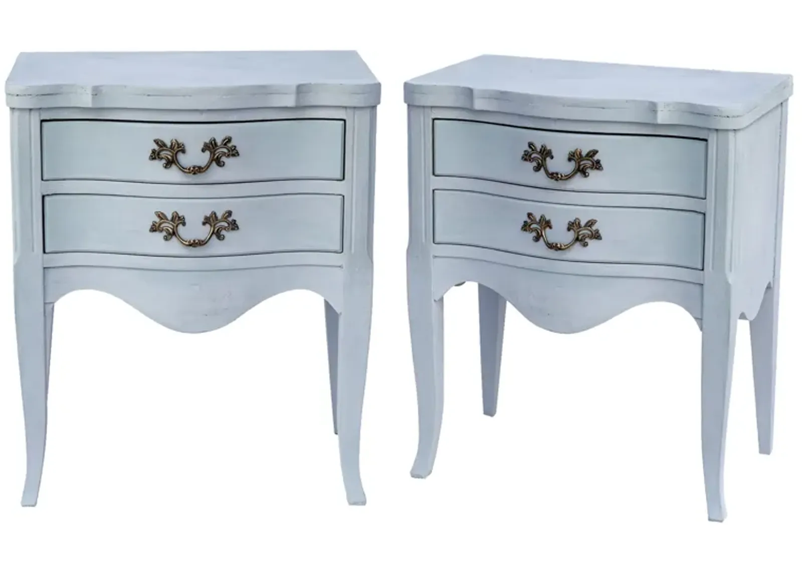 French Provincial Aqua Nightstands