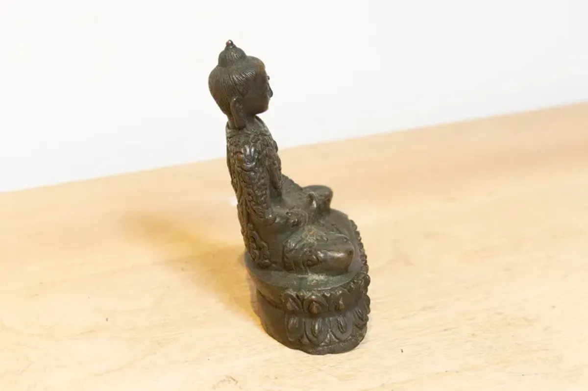 Small Vintage Repurposed Metal Buddha