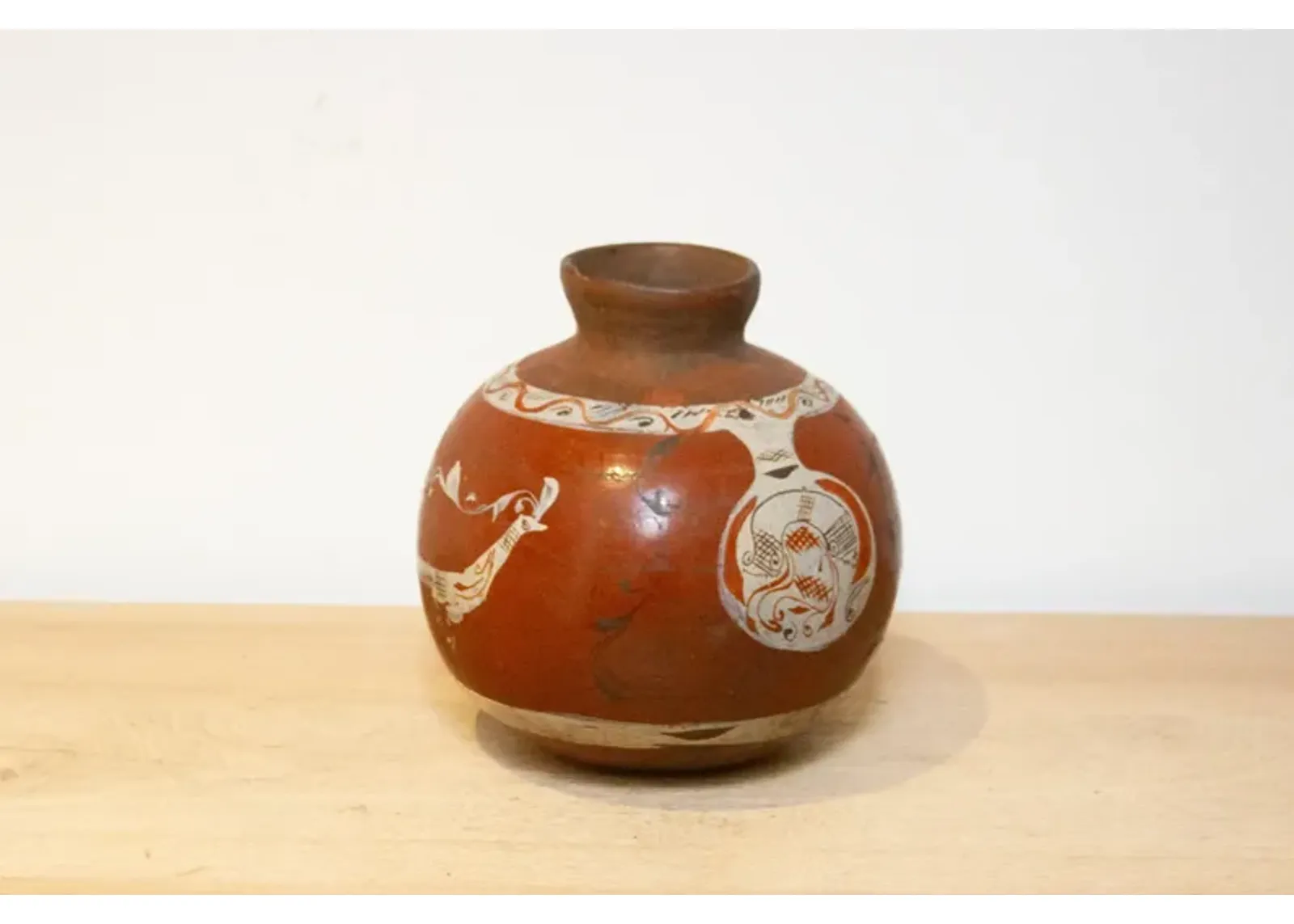 Hand-Painted Bird Motif Water Pot