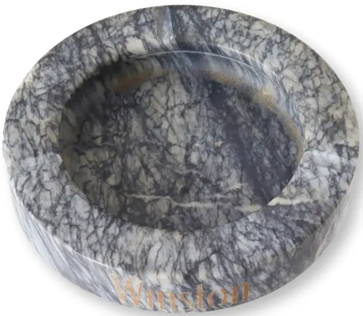 Midcentury Marble Advertising Ashtray - Gray