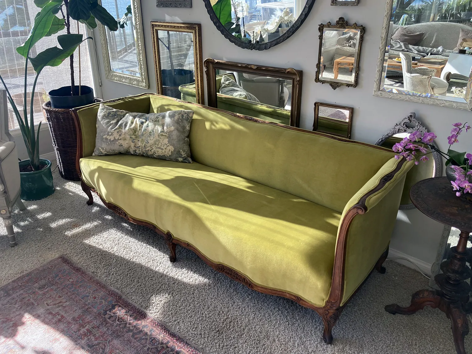 Green Velvet Sofa