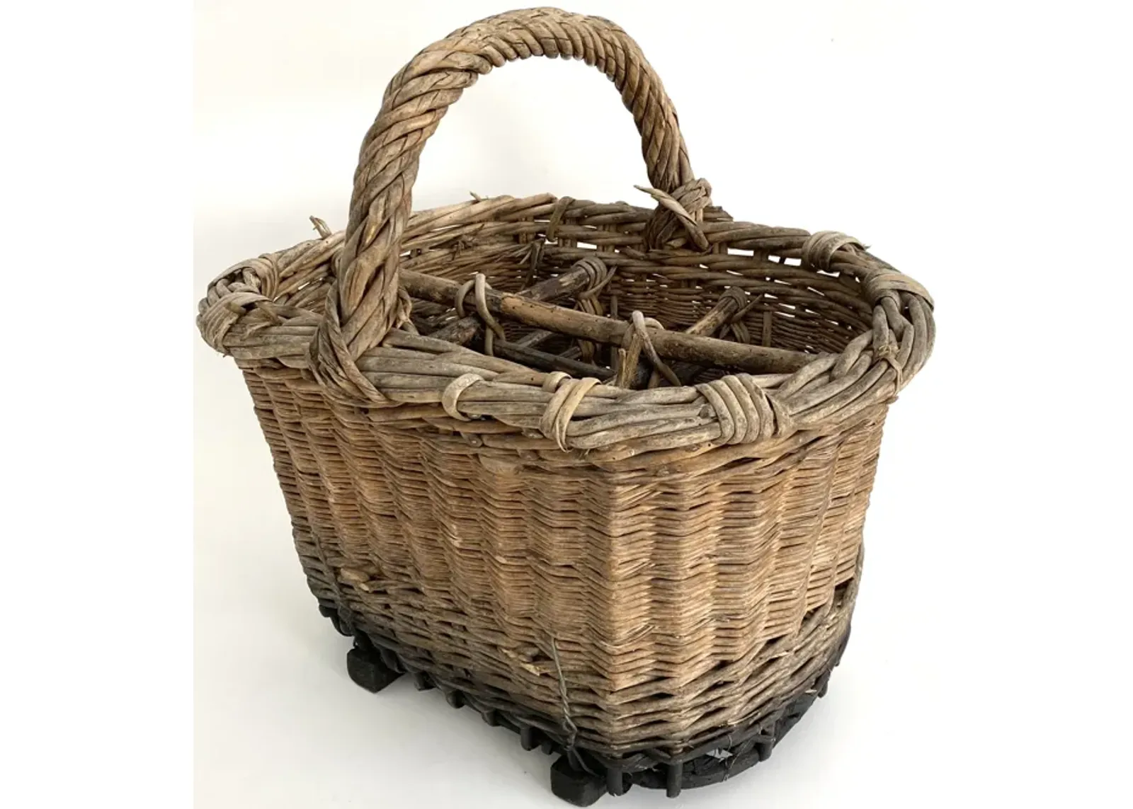 Antique 19th C Wicker Champagne Basket