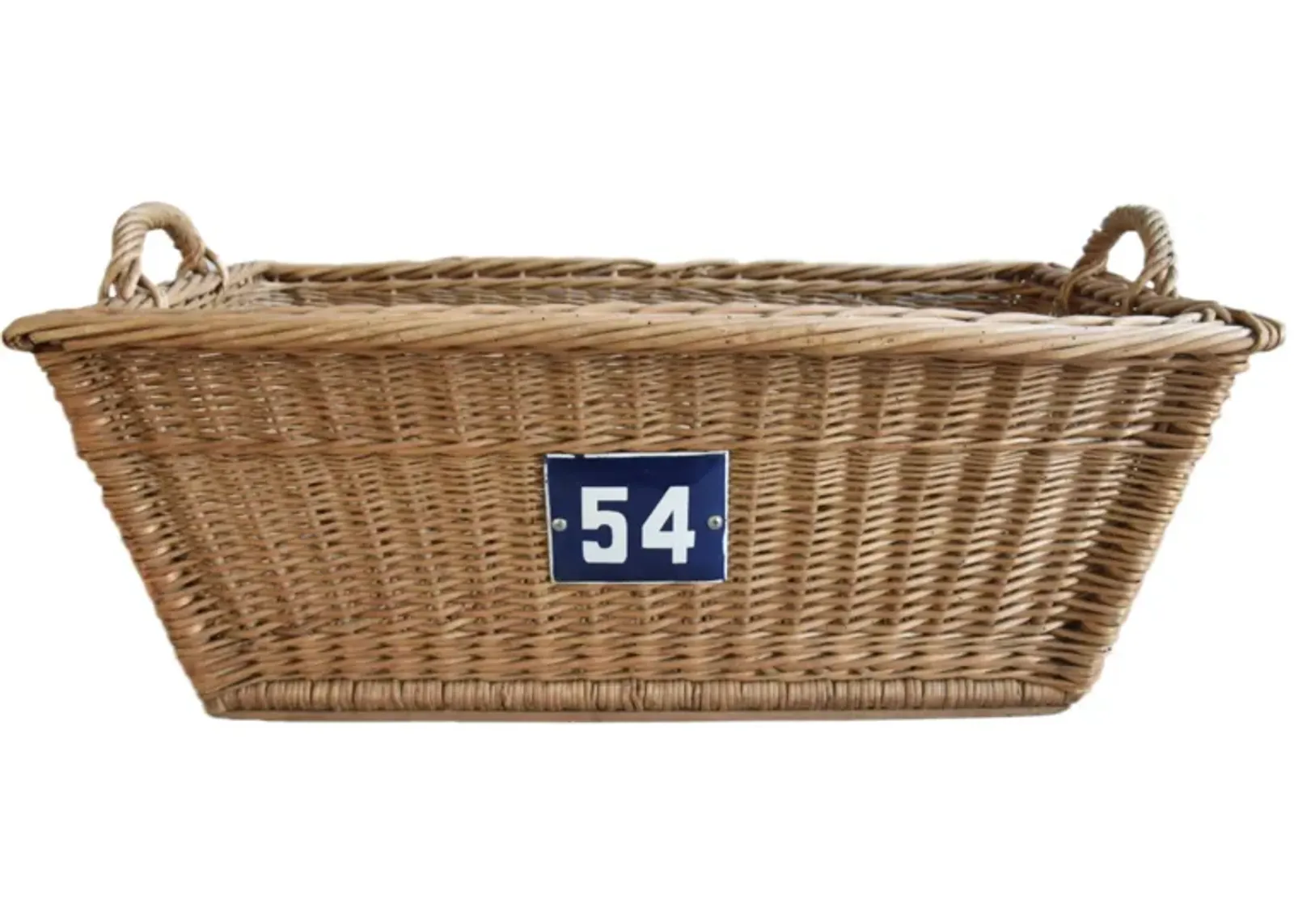 French Wicker Market Basket Number Plate