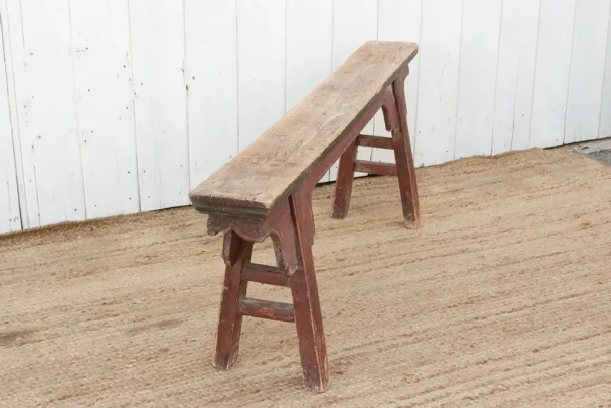 Vintage Antique Painted Country Bench - de-cor