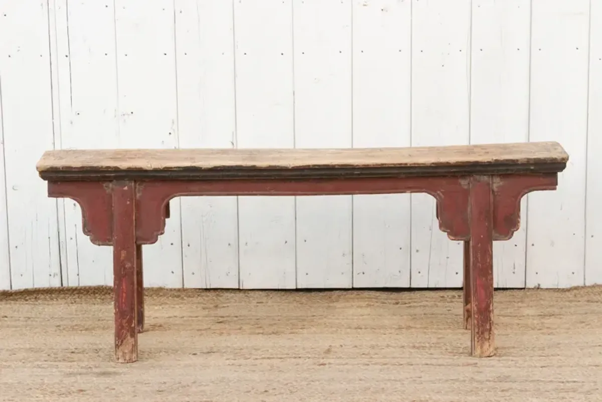 Vintage Antique Painted Country Bench