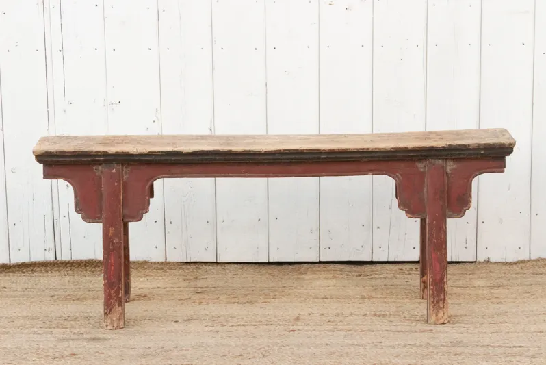 Vintage Antique Painted Country Bench