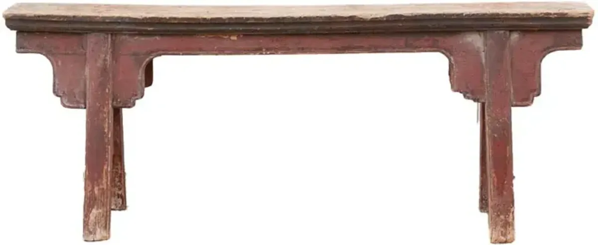 Vintage Antique Painted Country Bench - de-cor